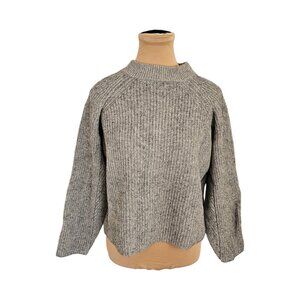 Rails Light Grey Knit Wool Blend Sweater Sz M